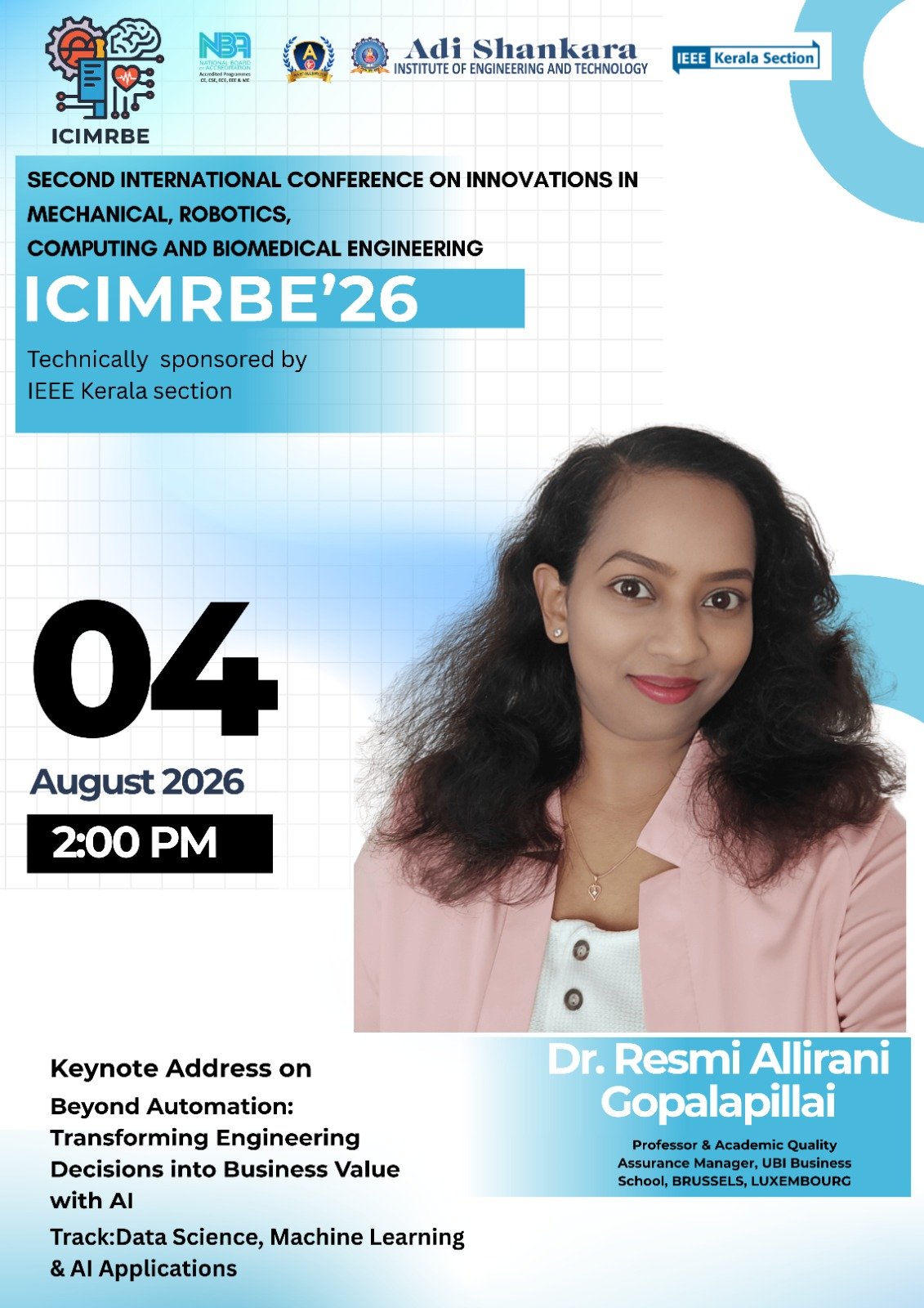 Dr. Resmi Allirani Gopalapillai - Keynote Address